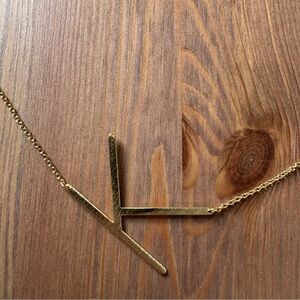 Gold Anthropologie Monogram Necklace - “K”
